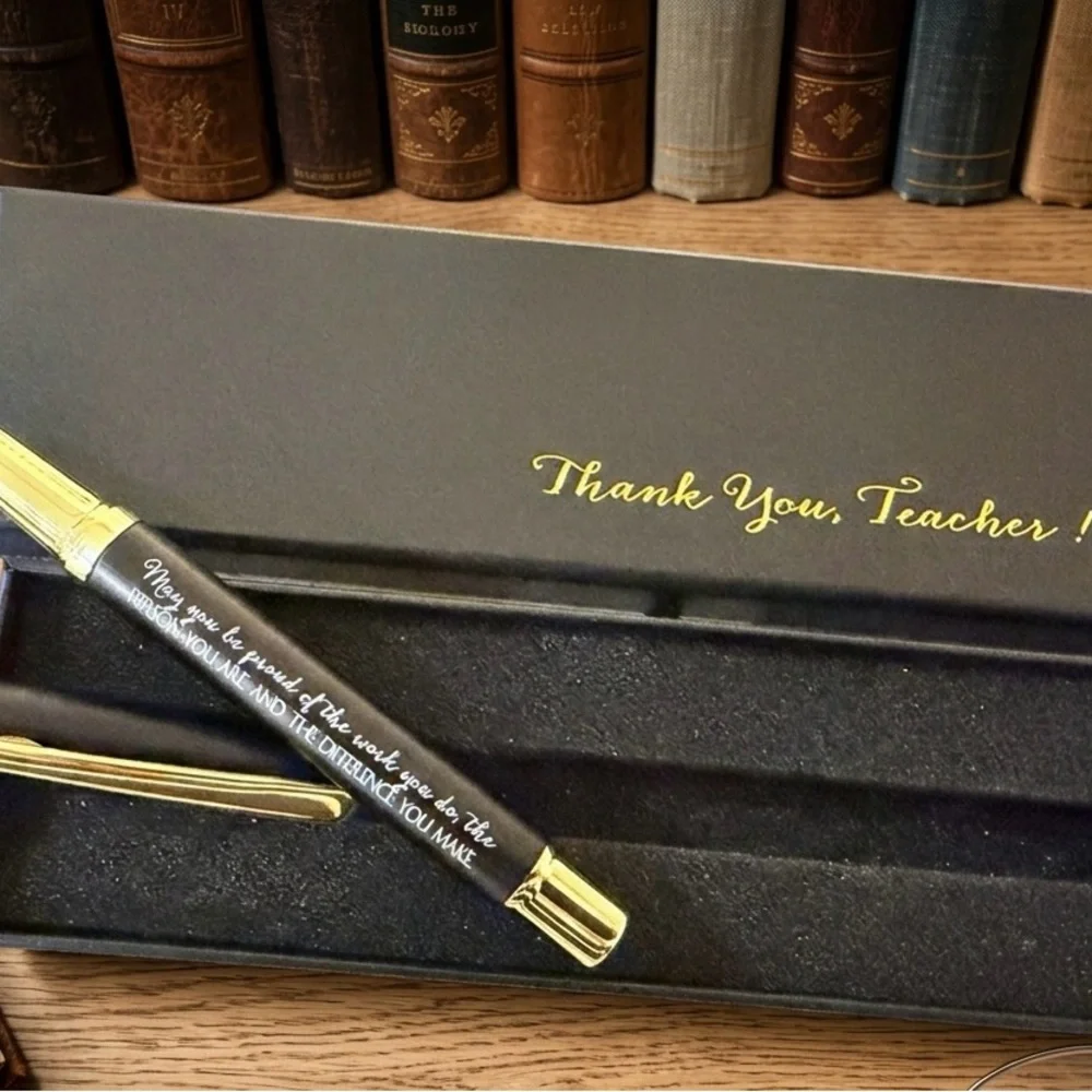 Elegant Black and Gold Pen teacher gift pens